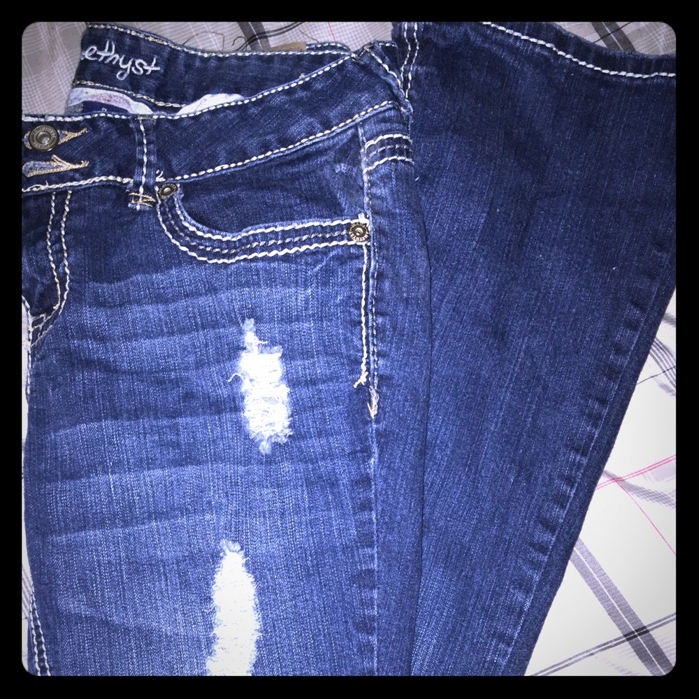 Amethyst Distressed Jeans